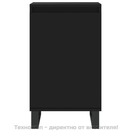 Бюфети, 2 бр, черни, 40x35x70 см, инженерно дърво