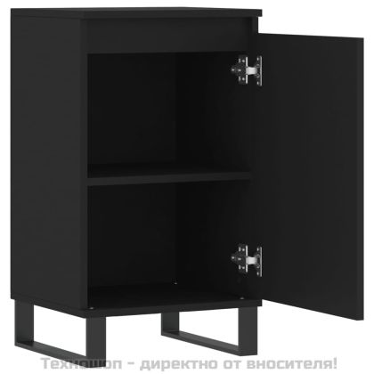 Бюфети, 2 бр, черни, 40x35x70 см, инженерно дърво