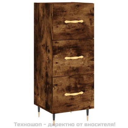 Сайдборд, опушен дъб, 34,5x34x90 см, инженерно дърво