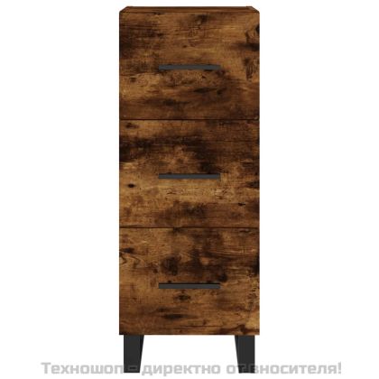 Сайдборд, опушен дъб, 34,5x34x90 см, инженерно дърво