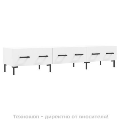 ТВ шкаф, бял, 150x36x30 см, инженерно дърво