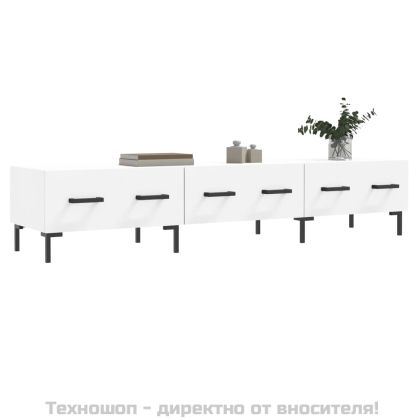 ТВ шкаф, бял, 150x36x30 см, инженерно дърво