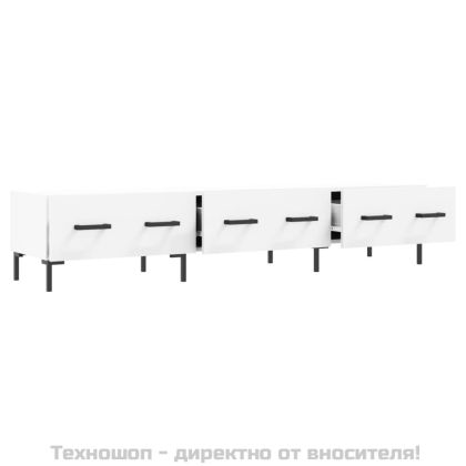 ТВ шкаф, бял, 150x36x30 см, инженерно дърво