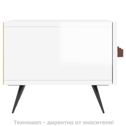 ТВ шкаф, бял гланц, 150x36x30 см, инженерно дърво