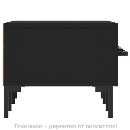 ТВ шкаф, черен, 150x36x30 см, инженерно дърво