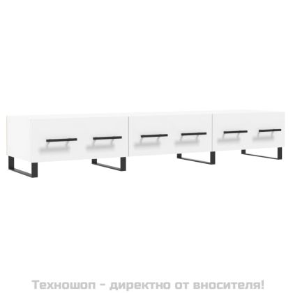 ТВ шкаф, бял, 150x36x30 см, инженерно дърво