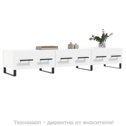 ТВ шкаф, бял, 150x36x30 см, инженерно дърво