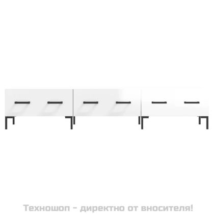 ТВ шкаф, бял гланц, 150x36x30 см, инженерно дърво