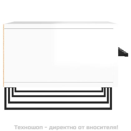 ТВ шкаф, бял гланц, 150x36x30 см, инженерно дърво