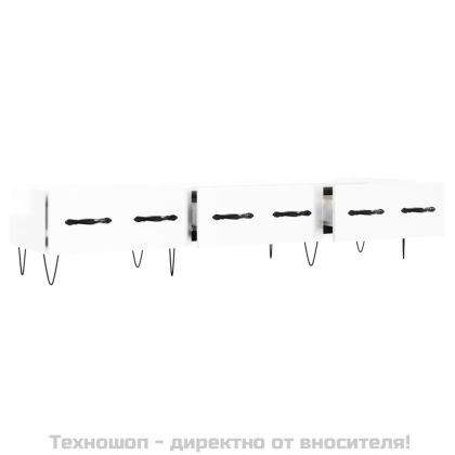 ТВ шкаф, бял гланц, 150x36x30 см, инженерно дърво