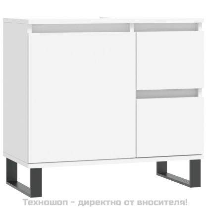 Шкаф за баня, бял, 65x33x60 см, инженерно дърво