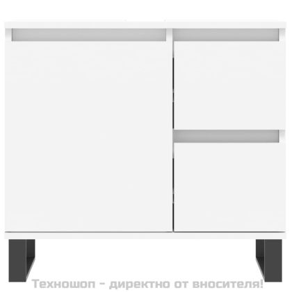 Шкаф за баня, бял, 65x33x60 см, инженерно дърво