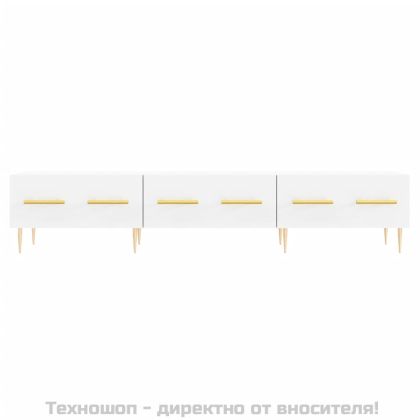 ТВ шкаф, бял, 150x36x30 см, инженерно дърво