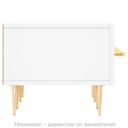 ТВ шкаф, бял, 150x36x30 см, инженерно дърво