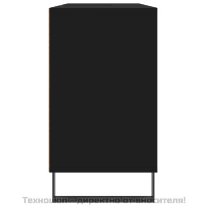 Шкаф за баня, черен, 80x33x60 см, инженерно дърво