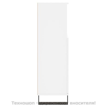 Шкаф за баня, бял, 30x30x100 см, инженерно дърво