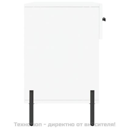 Пейка за обувки, бяла, 102x35x55 см, инженерно дърво