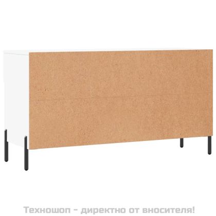 Пейка за обувки, бяла, 102x35x55 см, инженерно дърво