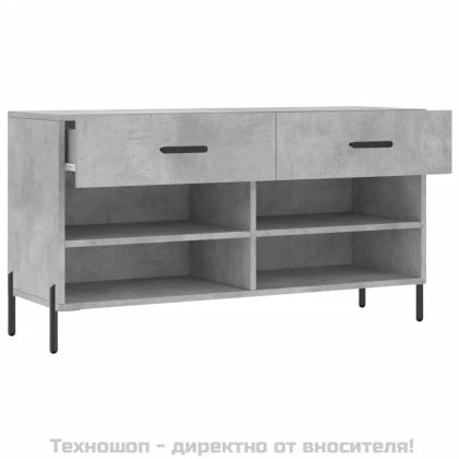 Пейка за обувки, бетонно сив, 102x35x55 см, инженерно дърво