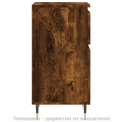 Бюфети 2 бр опушен дъб 40x35x70 см инженерно дърво