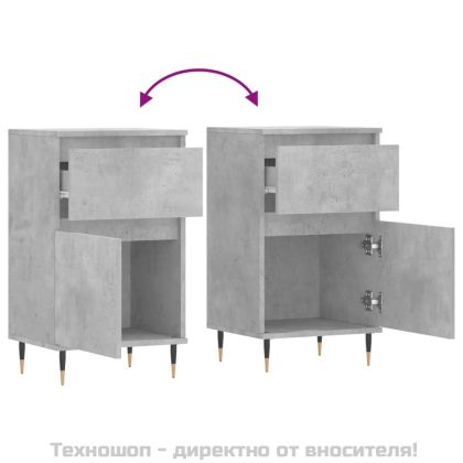 Бюфети 2 бр бетонно сив 40x35x70 см инженерно дърво