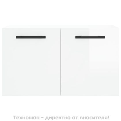Стенен шкаф, бял гланц, 60x36,5x35 см, инженерно дърво