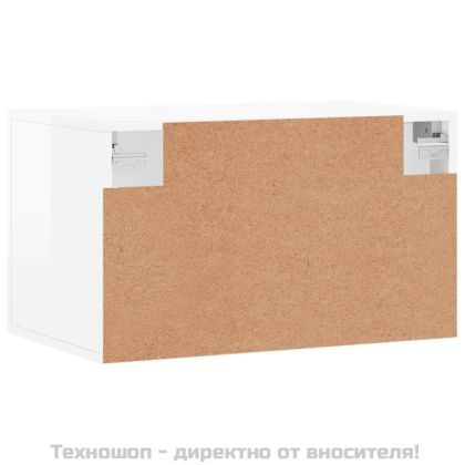 Стенен шкаф, бял гланц, 60x36,5x35 см, инженерно дърво