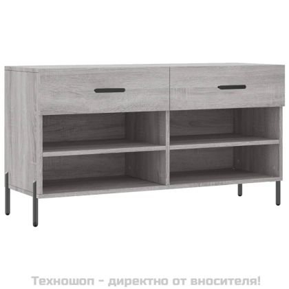 Пейка за обувки, сив сонома, 102x35x55 см, инженерно дърво