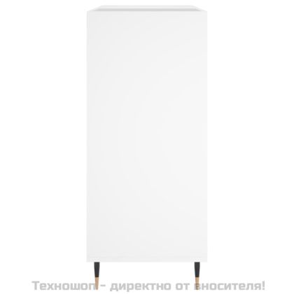 Шкаф за грамофонни плочи бял 84,5x38x89 см инженерно дърво