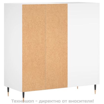 Шкаф за грамофонни плочи бял 84,5x38x89 см инженерно дърво