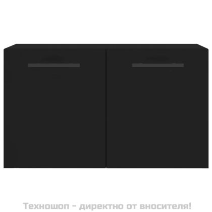 Стенен шкаф, черен, 60x36,5x35 см, инженерно дърво