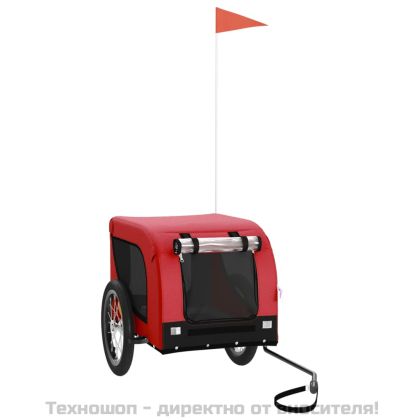 Ремарке за колело за любимци черно червено Оксфорд плат желязо