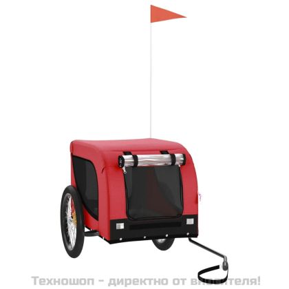 Ремарке за колело за любимци черно червено Оксфорд плат желязо