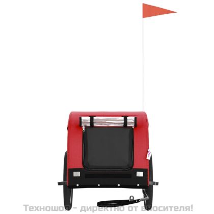 Ремарке за колело за любимци черно червено Оксфорд плат желязо