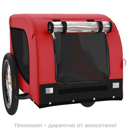 Ремарке за колело за любимци черно червено Оксфорд плат желязо