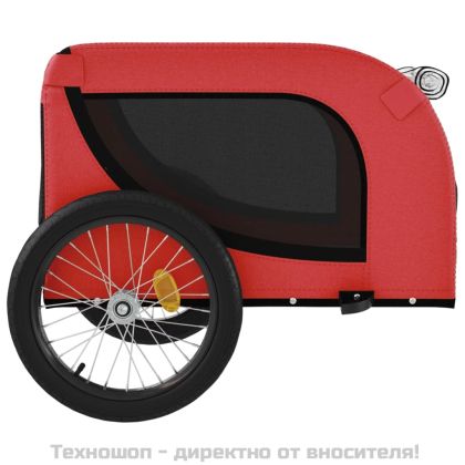 Ремарке за колело за любимци черно червено Оксфорд плат желязо