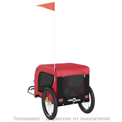 Ремарке за колело за любимци черно червено Оксфорд плат желязо