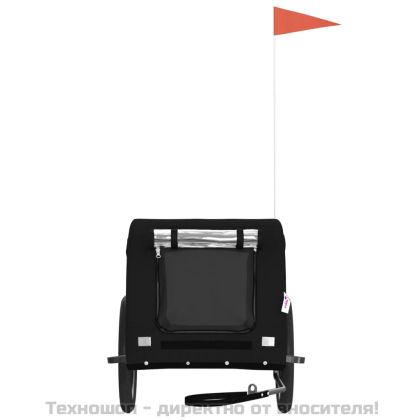 Ремарке за колело за любимци черно Оксфорд плат и желязо