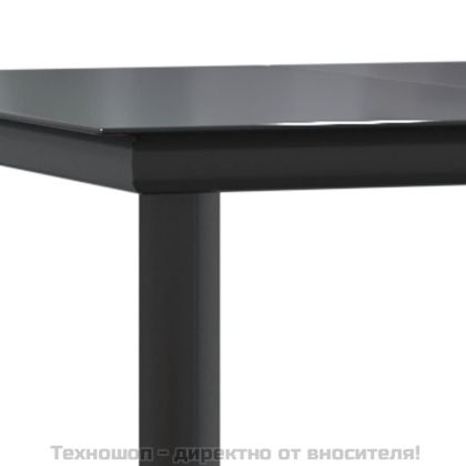 Градински трапезен комплект 9 части черен полиратан и стомана