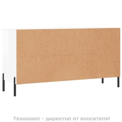 Пейка за обувки, бял гланц, 102x35x55 см, инженерно дърво