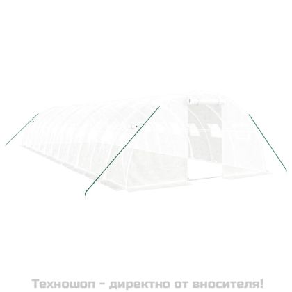 Оранжерия със стоманена рамка бяла 48 м² 12x4x2 м
