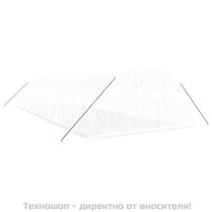 Оранжерия със стоманена рамка бяла 48 м² 12x4x2 м