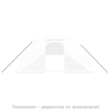 Оранжерия със стоманена рамка бяла 48 м² 12x4x2 м