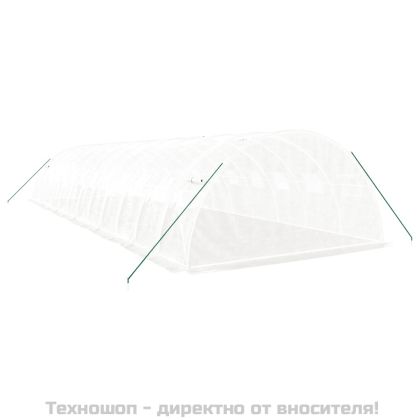 Оранжерия със стоманена рамка бяла 48 м² 12x4x2 м