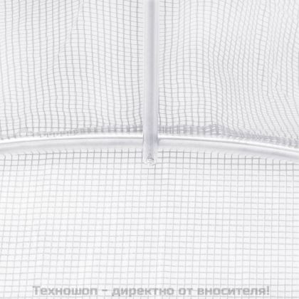 Оранжерия със стоманена рамка бяла 48 м² 12x4x2 м