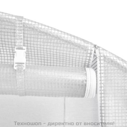 Оранжерия със стоманена рамка бяла 48 м² 12x4x2 м