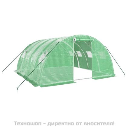 Оранжерия със стоманена рамка зелена 16 м² 4x4x2 м