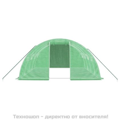 Оранжерия със стоманена рамка зелена 16 м² 4x4x2 м