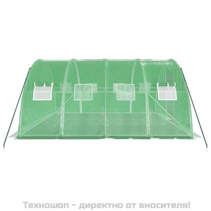 Оранжерия със стоманена рамка зелена 16 м² 4x4x2 м