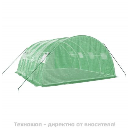 Оранжерия със стоманена рамка зелена 16 м² 4x4x2 м